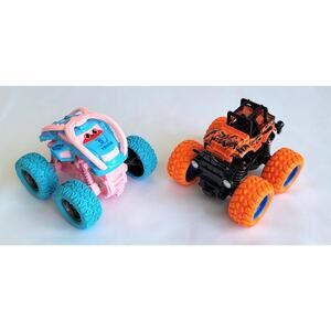 Miniature Monster Truck Orange Pink Push and Go Boy & Girl Toy